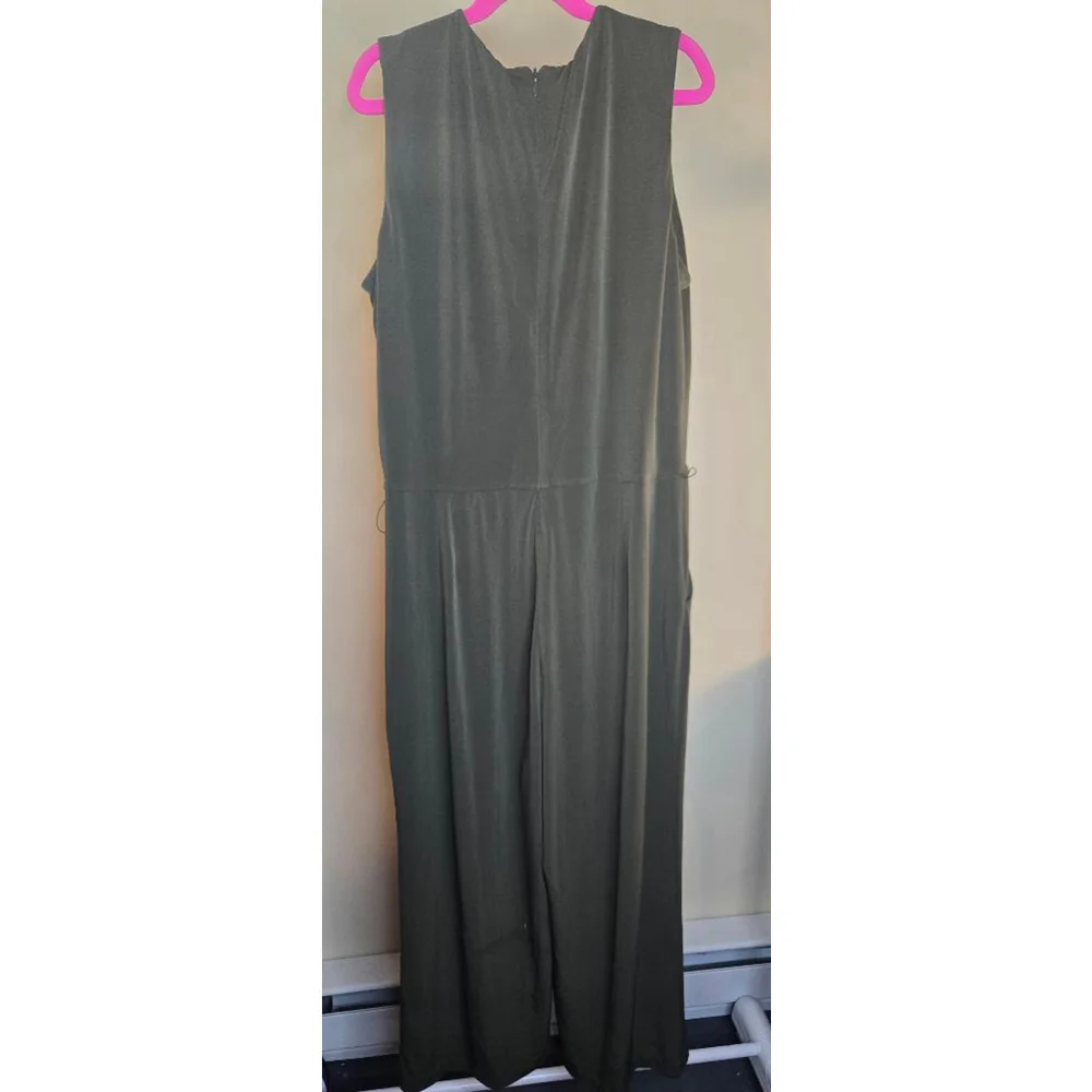 Women's Michael Kors Jumpsuit M Green with Gold Zipper